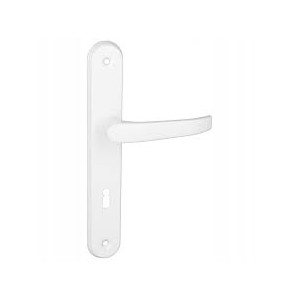 Klamka do drzwi  z szyldem 72 wkład biała